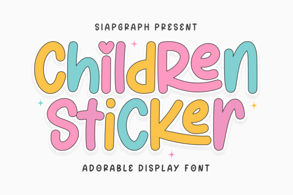 Children Sticker Font for Playful Web Design