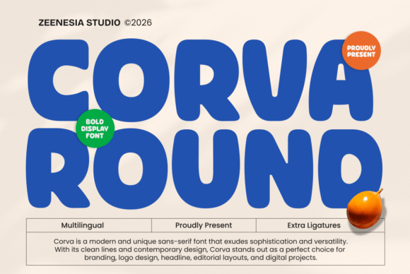 Corva Round: The Modern Display Font for Bold Branding