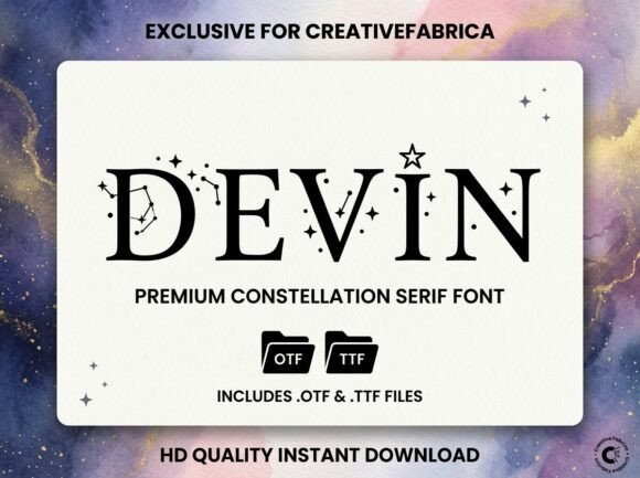 Devin: A Celestial Display Font for Branding