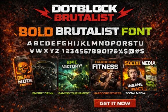 Dot Block Brutalist Typeface for Editorial Impact