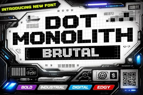 Dot Monolith Brutal Typeface Review