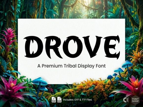 Drove Font: Bold Gothic-Tribal Display for Campaigns