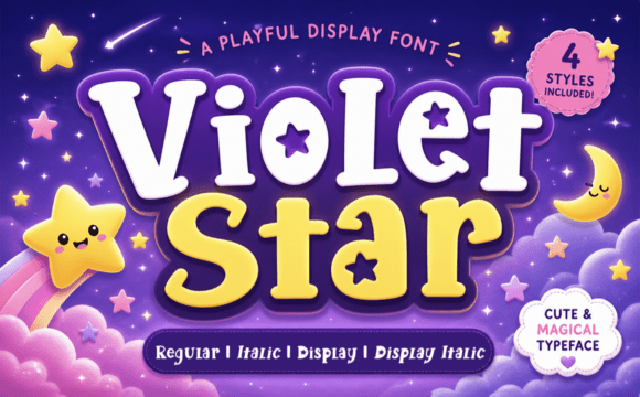 Violet Star: A Magical Display Font for Creators